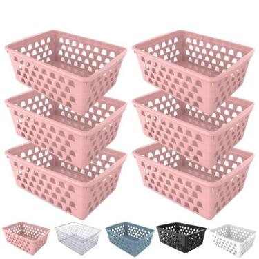 Imagem de Kit 6 Cesto Organizador Multiuso Decorativo 29x20 cm Retangular Alto -