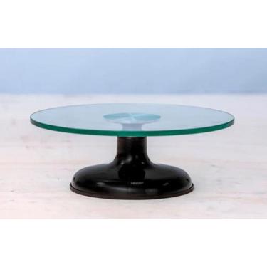 Imagem de Bailarina Para Bolo Boleira De Vidro Giratória Profissional Com Rolame