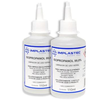 Imagem de Kit 2 Álcool Isopropilico 110ml - 99,8% Isopropanol Limpeza Eletrônica