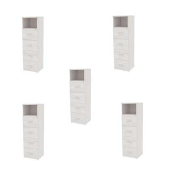 Imagem de Kit 5 arquivo 4 gavetas pasta + nicho - MOVEIS VITORINO