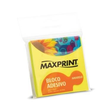 Imagem de Bloco Adesivo Maxprint Amarelo Pastel 76mm X 76mm 100 Folhas - Max Pri