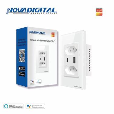 Imagem de Tomada Inteligente WiFi com Porta USB e Tipo C Tomada Smart - NOVA DIG