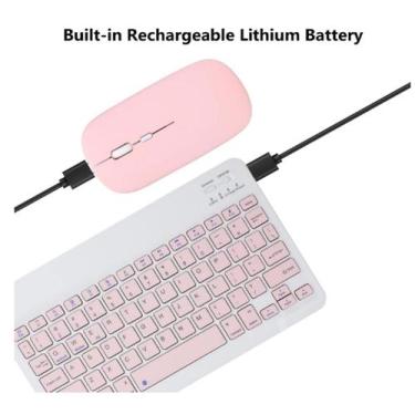 Imagem de  Teclado e mouse Bluetooth recarregável, ultrafino, portátil, compacto