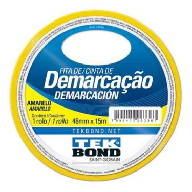 Imagem de Fita Adesiva Para Demarcação 15m Amarela Tek Bond, Amarelo