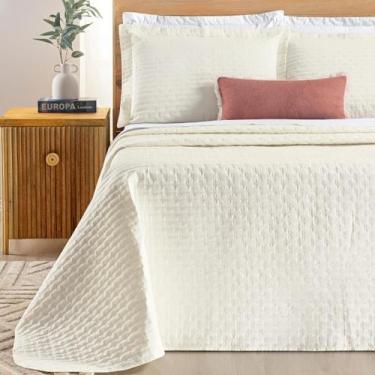 Imagem de Conjunto Cama Casal King Size Lory Bordado 100% Algodao - De Luca Enxo