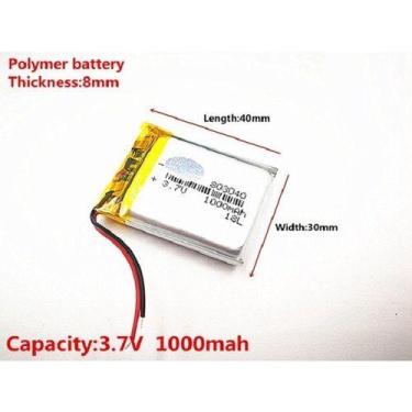 Imagem de Bateria 1000mah 3,7v  Espessura 8mm  803040 - KMIG