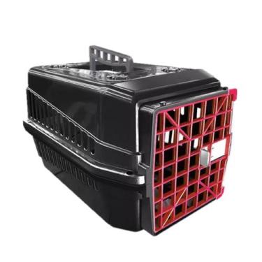 Imagem de Caixa Transporte Suporta Até 5kg Cachorro Gato Filhote Preto - MecPet