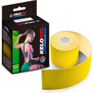 Imagem de Kinesio Tape Fita Bandagem Elástica Funcional Sport Adesiva 5cmx5m Pós-Operatório Fisio Gestante Kelogel (Amarelo)