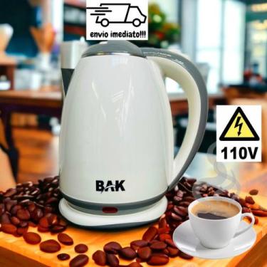 Imagem de Chaleira Elétrica De Inox Premium 1,8 Litros 110V Branca - Bak, 110V