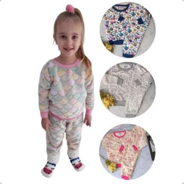 Imagem de Conjunto Infantil Pelucia Fleece Inverno - Pijama Quentinho - Tamanho 