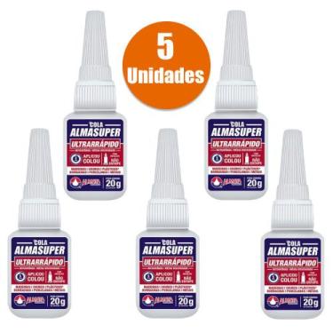 Imagem de Cola Adesiva Alma Super 20 Gramas 5 Unidades Viscosidade Media AlmaSup