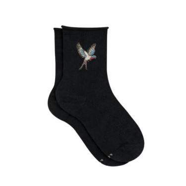 Imagem de Meia Feminina Lupo Sem Punho 4421 - 1 Par, Preto passáro, 34/39