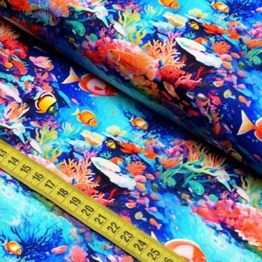 Imagem de Tecido Estampado Para Patchwork - Fundo Do Mar : Fundo Do Mar (0,50x1,