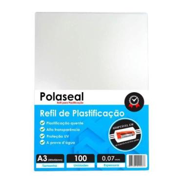 Imagem de Polaseal Plástico para Plastificação A3 303x426x0,07mm 100un - Marpax