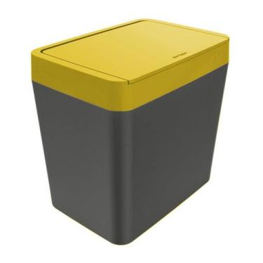 Imagem de Lixeira 5 litros de bancada cozinha escritório Chumbo - Crippa, Amarel