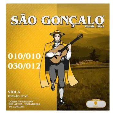 Imagem de Encordoamento Viola Caipira Cobre Prata Leve Cebolão Mi São Gonçalo