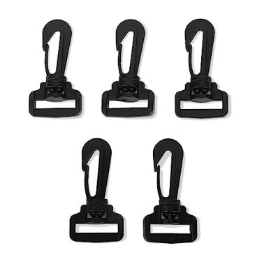 Imagem de YOYOSTORE 10 Peças de Plástico Preto Giratória Fivela Mosquetão Anéis de Alça 1 Polegada 1 cm