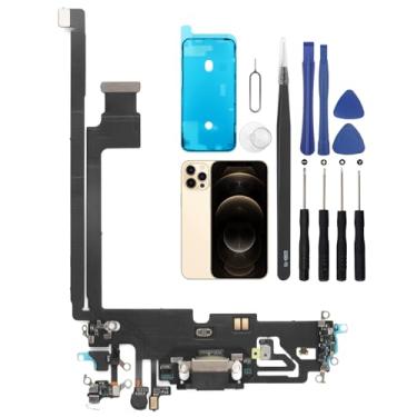 Imagem de Substituição da porta de carregamento para iPhone 12 Pro Max USB Dock Connector Flex Cable Substituição de microfone para iPhone 12 Pro Max com ferramentas