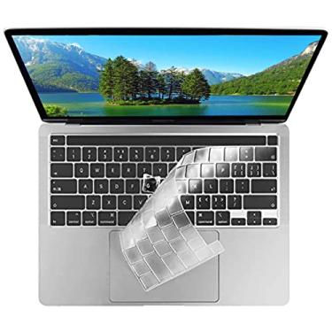 Imagem de Capa de teclado TPU transparente para MacBook Pro 2022 de 13 polegadas M2 Chip (2022)/M1 Chip (2020)/MacBook Pro 16 polegadas (2019/2020), modelo A2338 A2289 A2251 A2141 US Layout Capa de teclado com