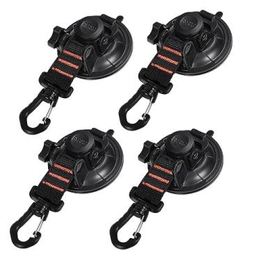 Imagem de Âncora de ventosa resistente Redcamp com gancho de fixação para amarrar, acessório de alça de acampamento como assento lateral de carro, 2 peças, Black - 4 Pieces