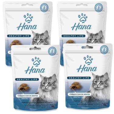 Imagem de Kit 4 Petisco Hana Dental Gato Petisco Adulto 60g