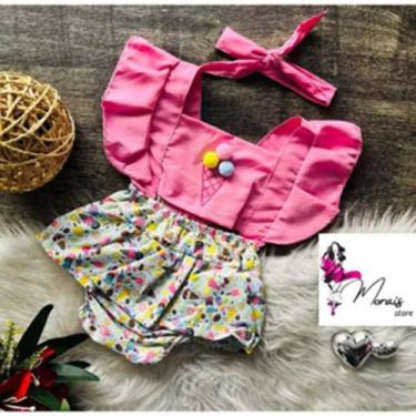 Imagem de Conjunto Romper bebê menina temático mêsversário 3-6 meses - Morais St