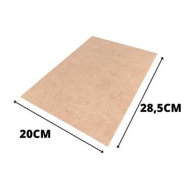 Imagem de Kit 10 Chapas de MDF Cru 3mm - 20cm x 28,5cm x 3mm - Placa Decoração, 