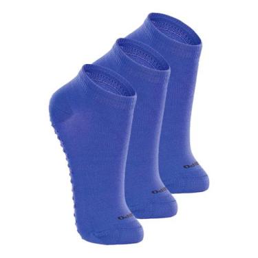 Imagem de Kit 3 Pares de Meias Infantil Antiderrapante Lupo 2911-003, Azul, 30-3