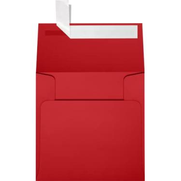 Imagem de LUXPaper 4 x 4 envelopes quadrados c/descasque e pressione - (50 qt.), Ruby Red
