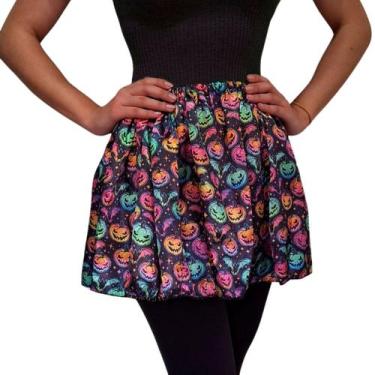 Imagem de Saia Halloween Adulta Estampada para Fantasias - Extra Festas, Preto