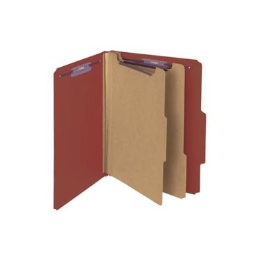Imagem de Smead Pasta de arquivo de classificação prensada com prendedores SafeSHIELD, 2 divisórias, expansão de 5 cm, tamanho carta, vermelho, 10 por caixa (14073)