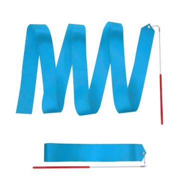 Imagem de Abeillo 2 fitas de dança rítmica, fita de ginástica de 78,7 polegadas para dançarinos de varinha dançante, serve para ginástica artística de dança, shows de carnaval de circo, bastão giratório (azul)