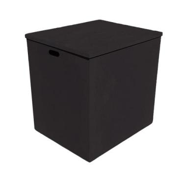 Imagem de Caixa Retangular Grande com Alça Tampa Sapato 52x43x53 Mdf 4mm Madeira