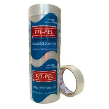 Imagem de Fita Durex Fit-Pel - 25 mm x 50 m - PACK COM 10 UNIDADES