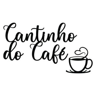Imagem de Cantinho do Café 3D em MDF 3mm Fita Autoadesiva Preto Fosco - SHD Sole