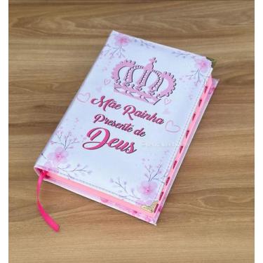 Imagem de Bíblia Mãe Presente de Deus letra gigante com palavras de Jesus em ver