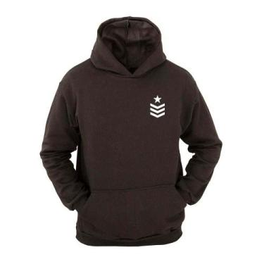 Imagem de Moleton Masculino Canguru Ragor Estampa Patente Militar, GG, Preto