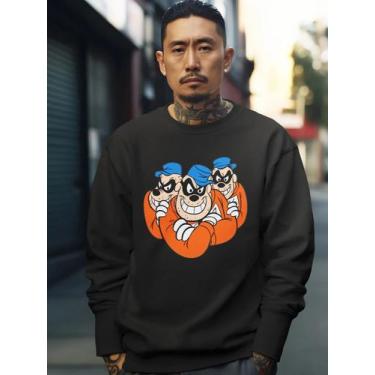 Imagem de Blusa De Frio Moletom Masculino Sem Capuz Careca Flanelado Algodão Met