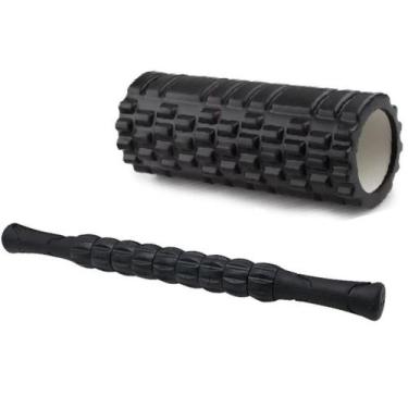 Imagem de Kit Bastão Massagem E Rolo Liberação Miofascial Foam Roller - OCCY