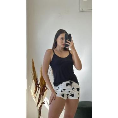 Imagem de Pijama Verão Feminino Curto Alca Regata - Empório do Algodão, Preto, P