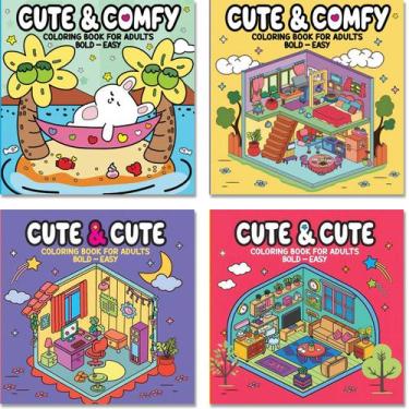 Imagem de Kit 4 Livros de Colorir Bobbie Goods Cute & Cute & Comfy Coloring Book