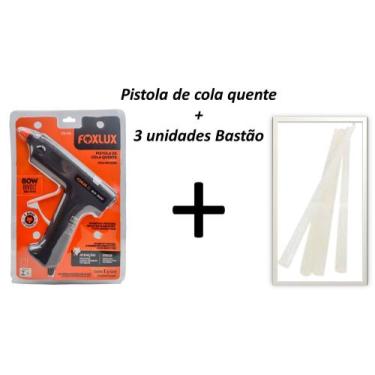 Imagem de Aplicador 80w  + 3 Bastão Silicone De Cola Quente Artesanato - Foxlux