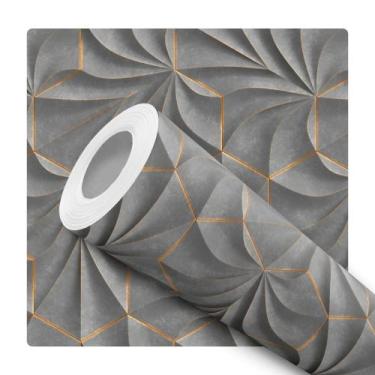 Imagem de Papel de Parede Adesivo Cimento Queimado Concreto Industrial Hexágono 