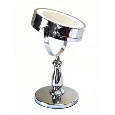 Imagem de Espelho de Mesa Luz Led Dupla Face para Maquiagem Amplia 5x - Unyhome
