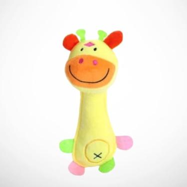 Imagem de Bichinho de Pelúcia para Cachorro e Gato Brinquedo Mordedor Pet com Apito Girafa Macaco Porco (GIRAFA AMARELA)
