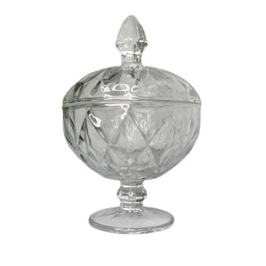 Imagem de Bomboniere De Vidro Linha Vichy 380ml Luxo Baleiro  - Wincy Casa