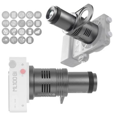 Imagem de Acessórios CX100 Mini Optical Snoot Gobos com adaptador de montagem ZY, luz em forma de fixação holofote compatível com ZHIYUN Molus X100, CX100, GodoxG ML100BI, ML100R