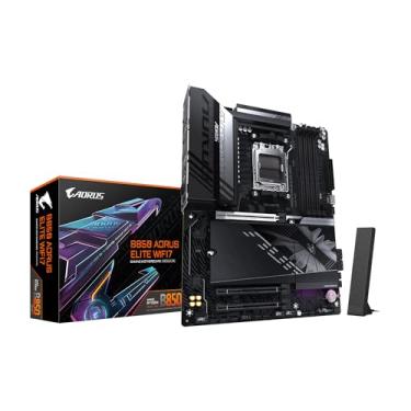Imagem de GIGABYTE Placa-mãe B850 AORUS Elite WIFI7 AMD AM5 LGA 1718, ATX, DDR5, 3X M.2, PCIe 5.0, USB-C, WIFI7, LAN 2,5GbE, EZ-Latch, Garantia de 5 anos