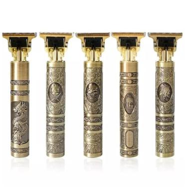 Imagem de Máquina Elétrica Masculina Recarregável de Cortar Cabelo e Barbear Dragão Vintage T9 110V/220V Original