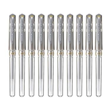 Imagem de Caneta esferográfica Mitsubishi Pencil UM-153 Uni, ponta larga Signo, 0,04 polegadas (1,0 mm), prata [conjunto de 10] Produto de recibo UM153.26